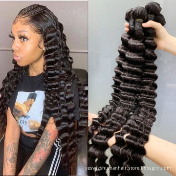 Wholesale Cheap Raw Mink Brazilian Curly Human Hair Weave Bundle Vendors Deep Wave Virgin Cuticle Aligned Human Hair Extension